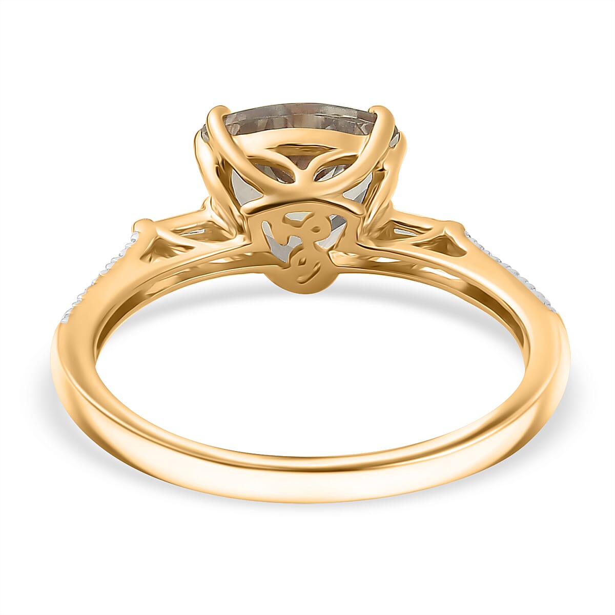 Certified & Appraised Luxoro AAA Turkizite and G-H I2 Diamond 2.20 ctw Ring in 14K Yellow Gold image number 4
