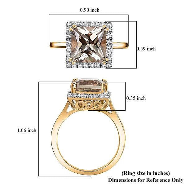 Certified & Appraised Luxoro AAA Turkizite and G-H I2 Diamond 4.90 ctw Ring in 14K Yellow Gold (Size 10.0)