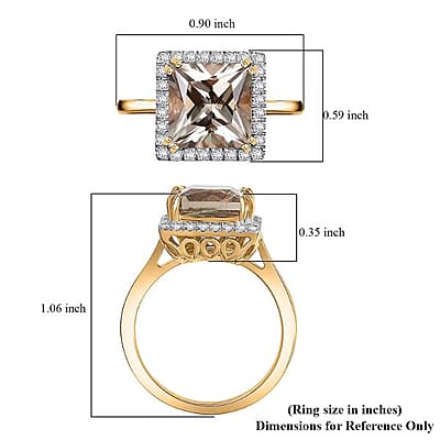 Certified & Appraised Luxoro AAA Turkizite and G-H I2 Diamond 4.90 ctw Ring in 14K Yellow Gold (Size 10.0)
