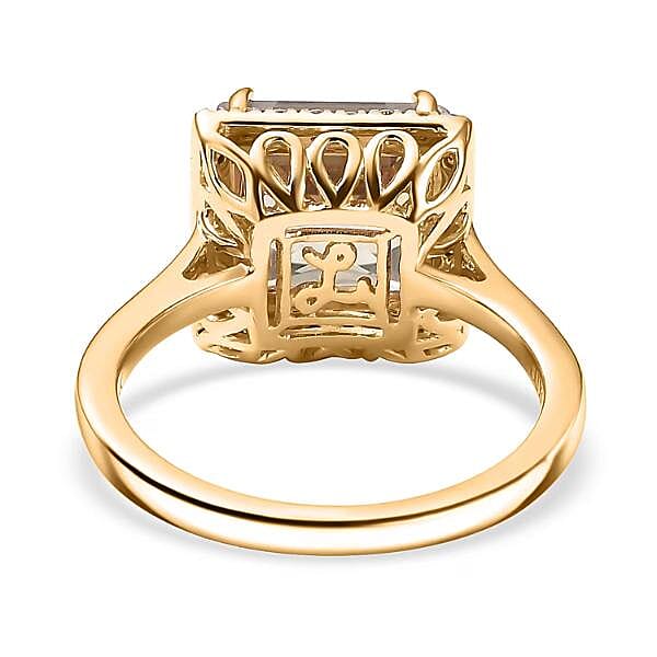Certified & Appraised Luxoro AAA Turkizite and G-H I2 Diamond 4.90 ctw Ring in 14K Yellow Gold (Size 10.0)