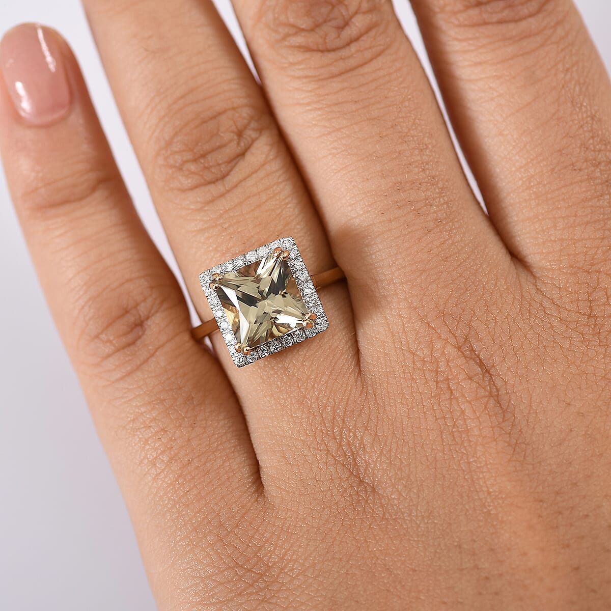 Certified & Appraised Luxoro 14K Yellow Gold AAA Turkizite, Diamond (G-H, I2) Ring (Size 9.0) 4.90 ctw image number 2