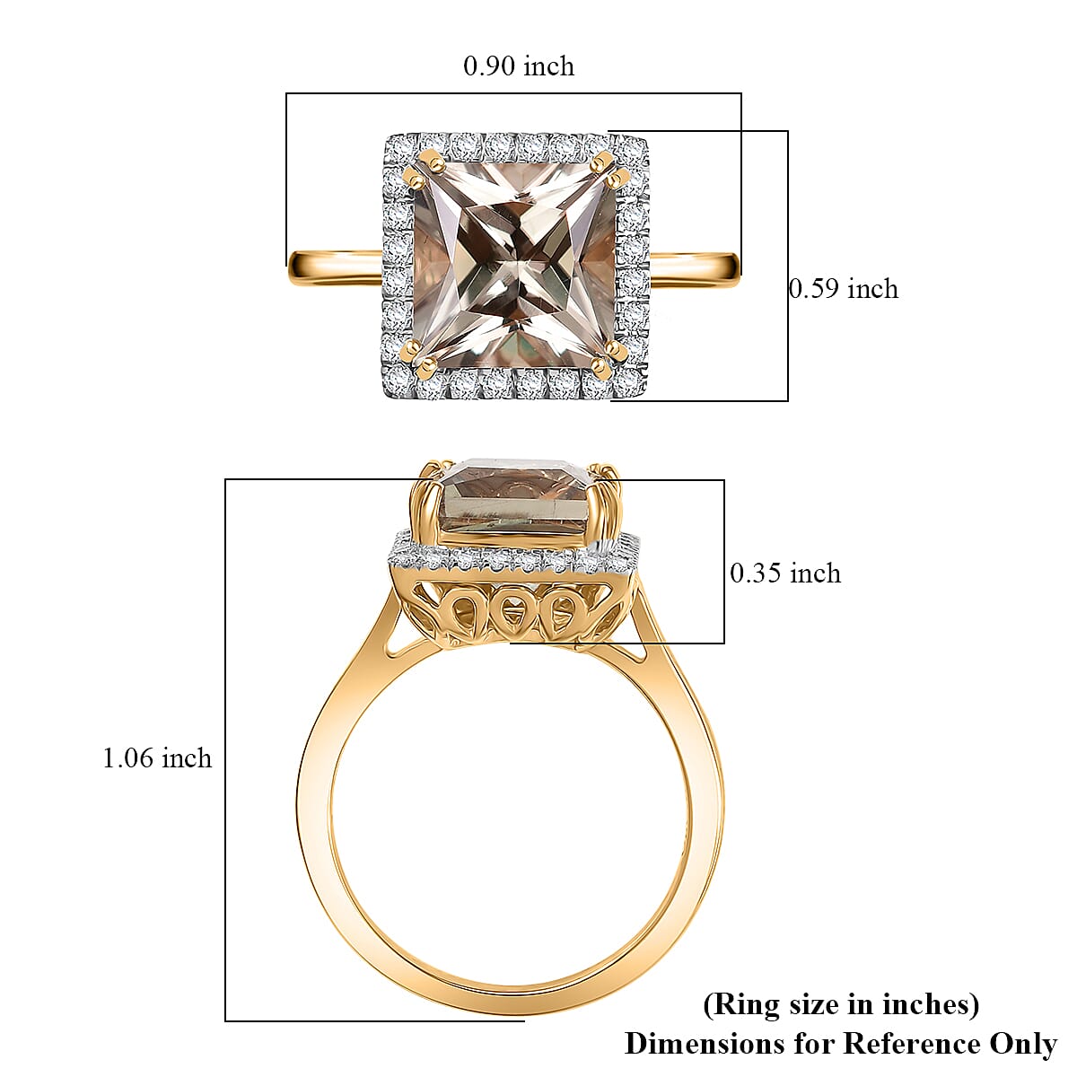 Certified & Appraised Luxoro 14K Yellow Gold AAA Turkizite, Diamond (G-H, I2) Ring (Size 9.0) 4.90 ctw image number 5