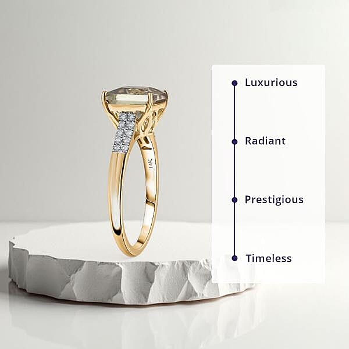 Certified & Appraised Luxoro 14K Yellow Gold AAA Turkizite, Diamond (G-H, I2) Ring 4.04 ctw image number 2