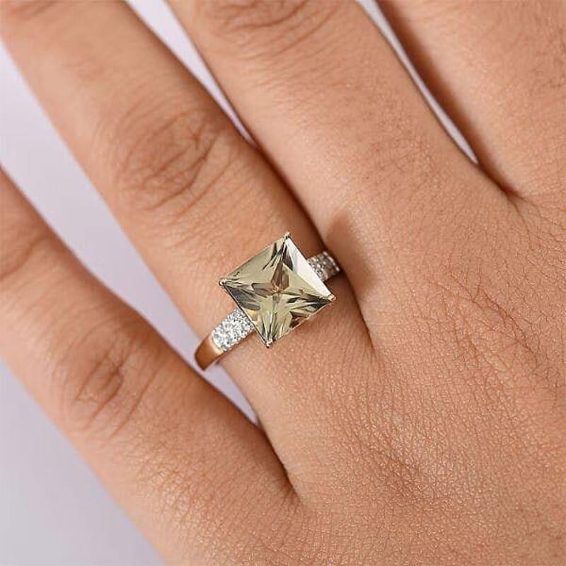 Certified & Appraised Luxoro 14K Yellow Gold AAA Turkizite, Diamond (G-H, I2) Ring (Size 5.0) 4.04 ctw