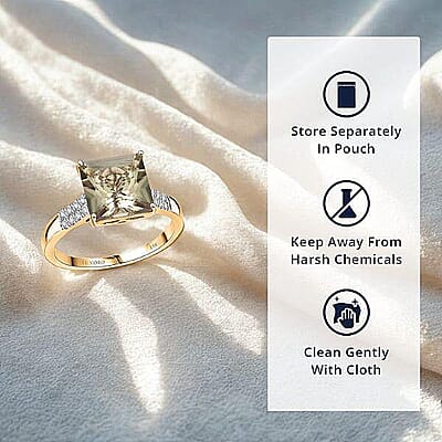 Certified & Appraised Luxoro 14K Yellow Gold AAA Turkizite, Diamond (G-H, I2) Ring (Size 5.0) 4.04 ctw