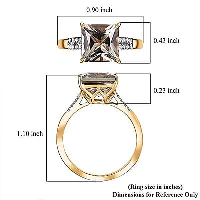 Certified & Appraised Luxoro 14K Yellow Gold AAA Turkizite, Diamond (G-H, I2) Ring (Size 5.0) 4.04 ctw