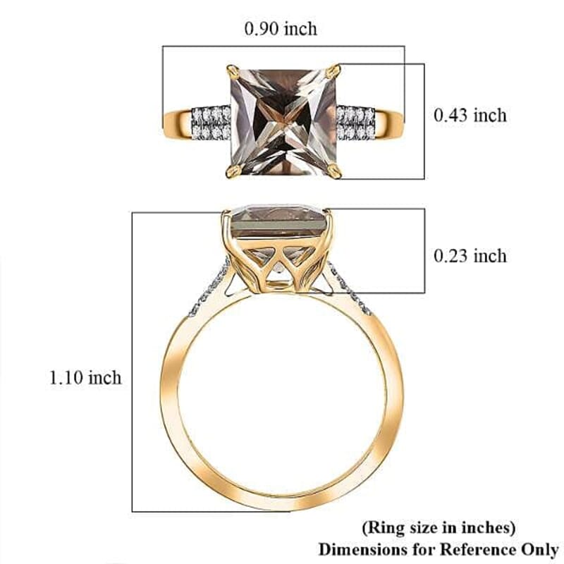 Certified & Appraised Luxoro 14K Yellow Gold AAA Turkizite, Diamond (G-H, I2) Ring (Size 5.0) 4.04 ctw