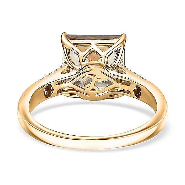 Certified & Appraised Luxoro 14K Yellow Gold AAA Turkizite, Diamond (G-H, I2) Ring (Size 5.0) 4.04 ctw