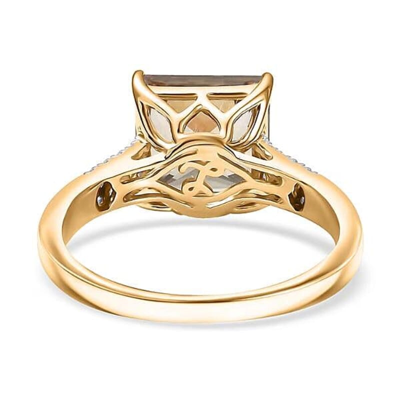 Certified & Appraised Luxoro 14K Yellow Gold AAA Turkizite, Diamond (G-H, I2) Ring (Size 5.0) 4.04 ctw