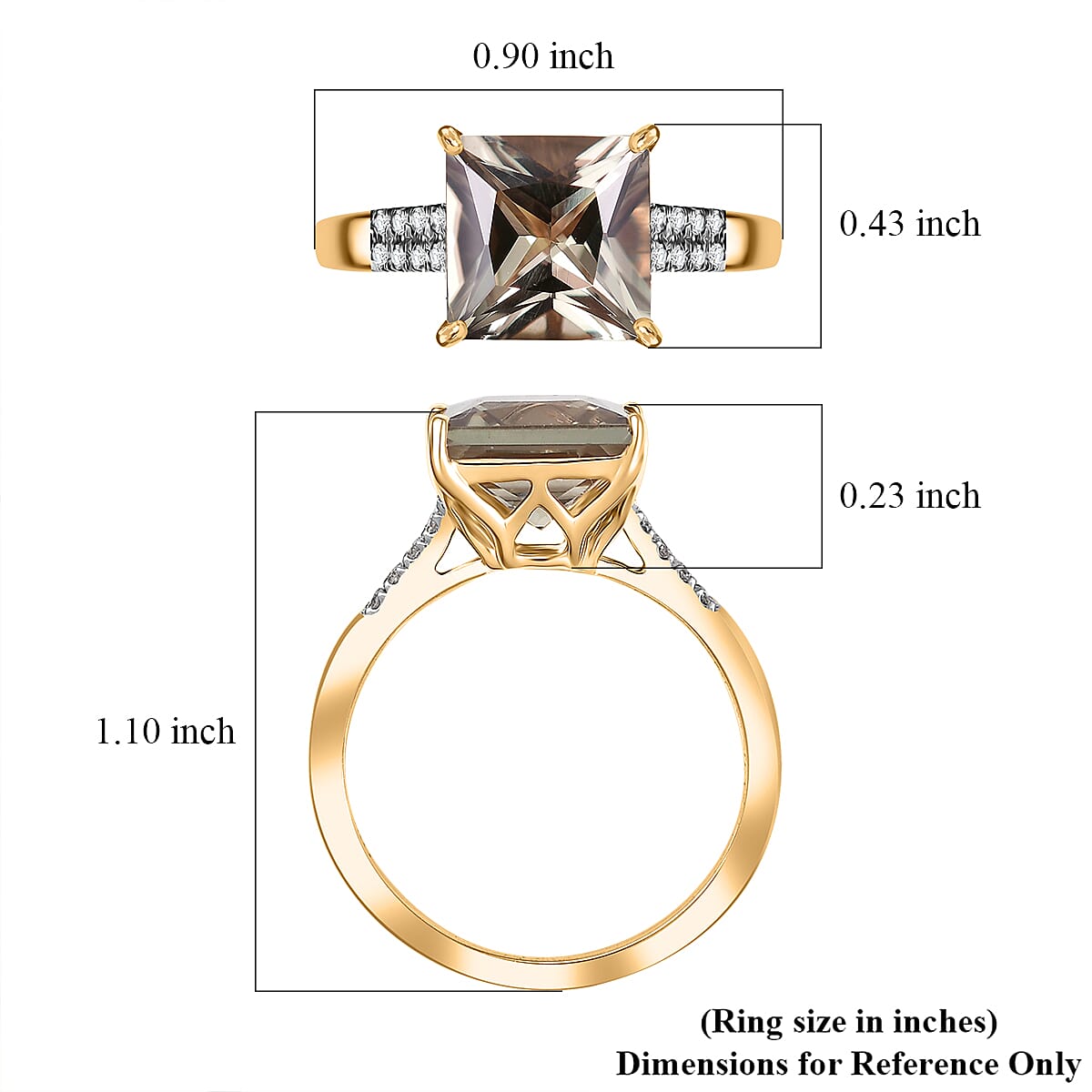 Certified & Appraised Luxoro 14K Yellow Gold AAA Turkizite, Diamond (G-H, I2) Ring 4.04 ctw image number 5