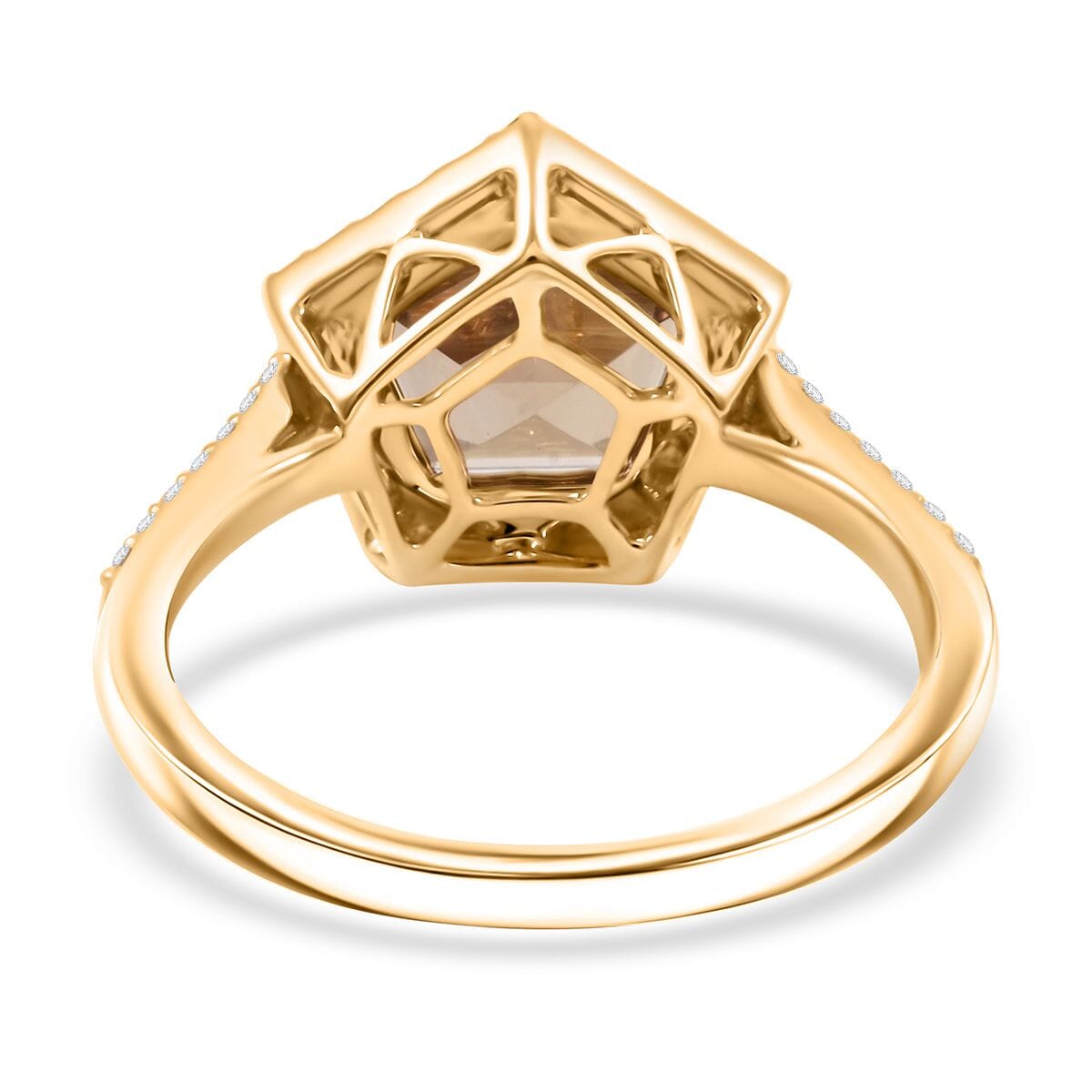 Certified & Appraised Luxoro AAA Turkizite and White Diamond I2 3.45 ctw Ring in 14K Yellow Gold (Size 9.0) image number 4