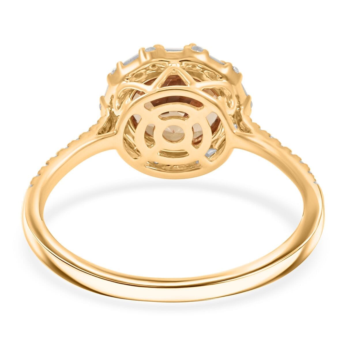 Certified & Appraised Luxoro AAA Turkizite and White Diamond I2 3.50 ctw Ring in 14K Yellow Gold (Size 10.0) image number 4