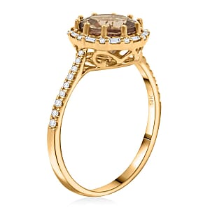 Luxoro 14K Yellow Gold AAA Turkizite, White Diamond (I2) Ring (Size 7.5) 3.50 ctw