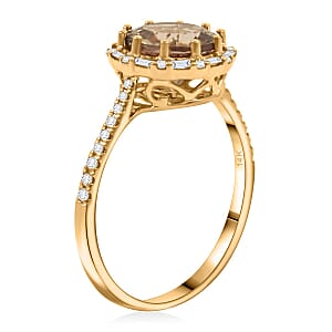  Luxoro AAA Turkizite and White Diamond I2 3.50 ctw Ring in 14K Yellow Gold (Size 8.0)
