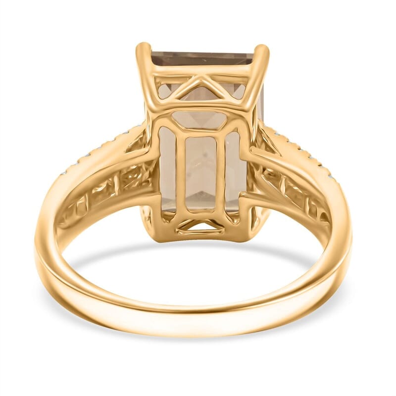 Certified and Appraised Luxoro AAA  Turkizite, White Diamond Ring in 14K Yellow Gold 5.60 ctw (Size 7.5)