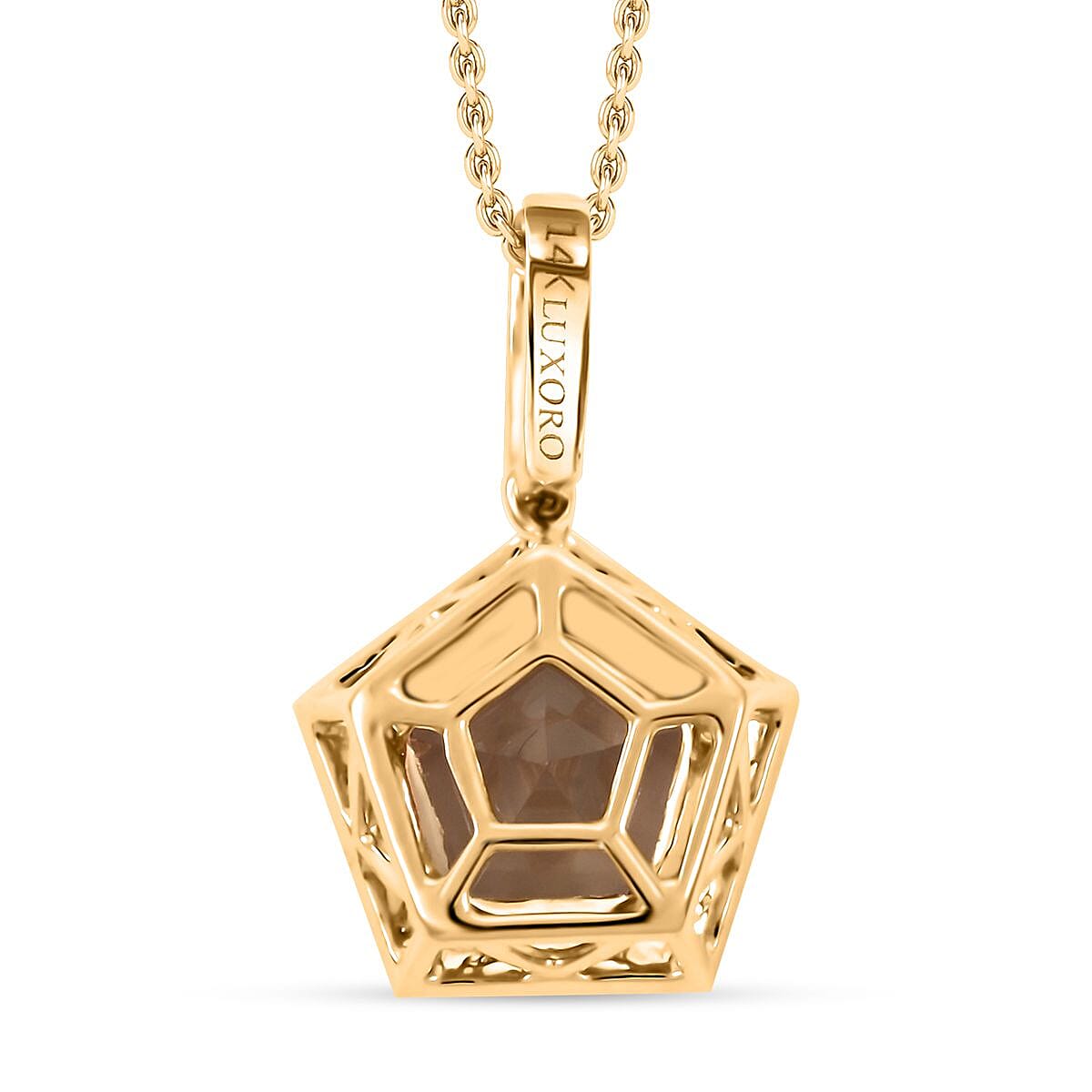 Luxoro AAA Turkizite and White Diamond I2 3.35 ctw Pendant without Chain in 14K Yellow Gold