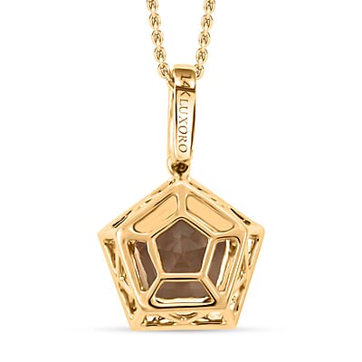 Luxoro AAA Turkizite and White Diamond I2 3.35 ctw Pendant without Chain in 14K Yellow Gold