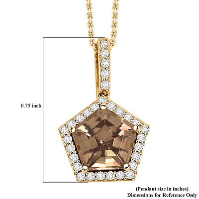 Luxoro AAA Turkizite and White Diamond I2 3.35 ctw Pendant without Chain in 14K Yellow Gold