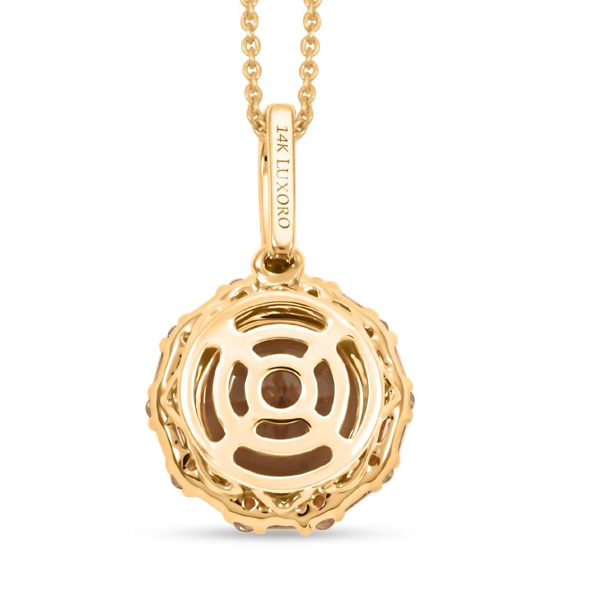 Certified & Appraised Luxoro AAA Turkizite and White Diamond I2 3.40 ctw Pendant without Chain in 14K Yellow Gold  image number 4