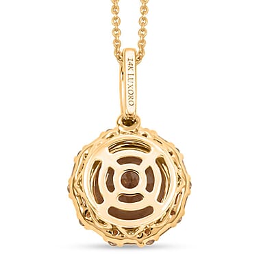 Certified & Appraised Luxoro AAA Turkizite and White Diamond I2 3.40 ctw Pendant without Chain in 14K Yellow Gold