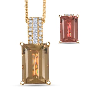 Certified & Appraised Luxoro AAA Turkizite and White Diamond I2 5.35 ctw Pendant without Chain in 14K Yellow Gold 
