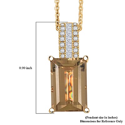 Certified & Appraised Luxoro AAA Turkizite and White Diamond I2 5.35 ctw Pendant without Chain in 14K Yellow Gold 