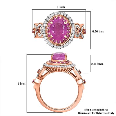 D'Joy Ilakaka Hot Pink Sapphire (FF) and Multi Gemstone 3.65 ctw Infinite Romance Ring in 18K Vermeil Rose Gold Over Sterling Silver (Size 10.0)