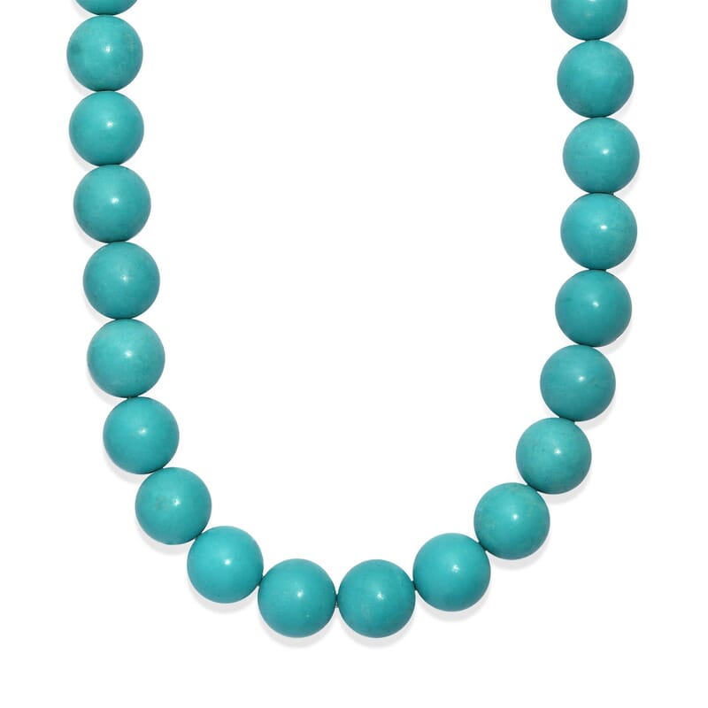 Constituted Howlite 330.00 ctw Beaded Necklace in Platinum Bond 18 Inches