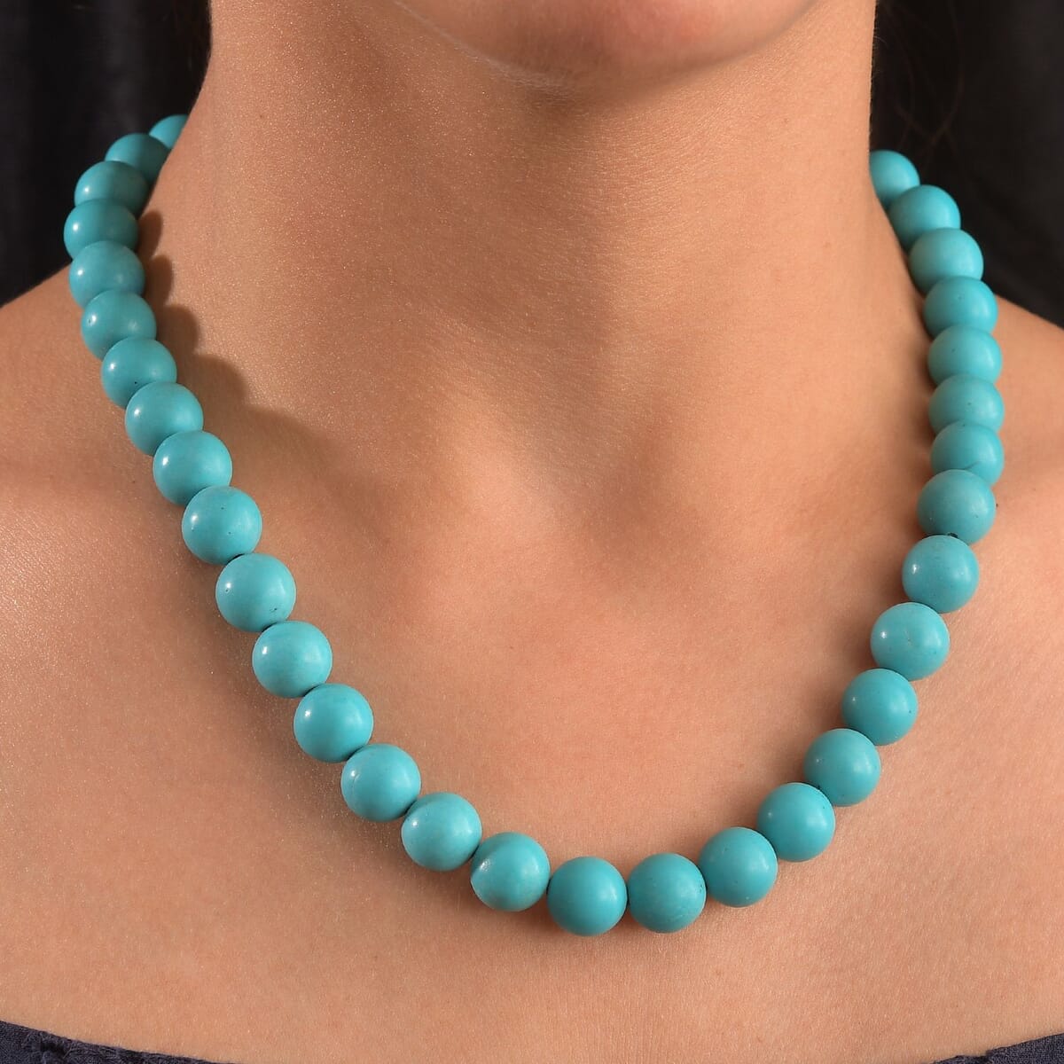 Constituted Howlite 330.00 ctw Beaded Necklace in Platinum Bond 18 Inches image number 2