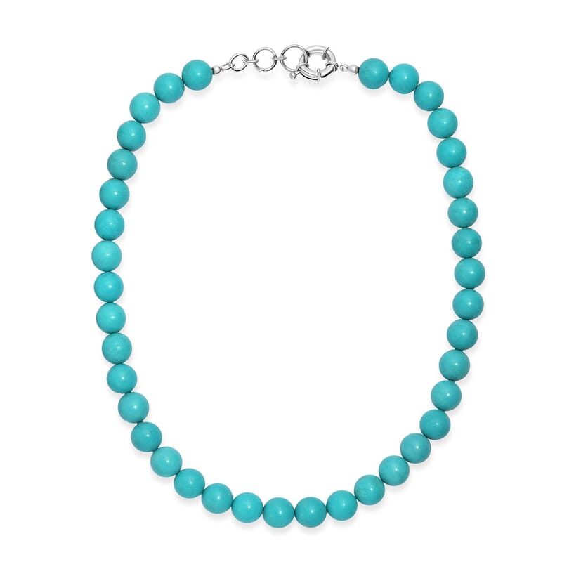 Constituted Howlite 330.00 ctw Beaded Necklace in Platinum Bond 18 Inches