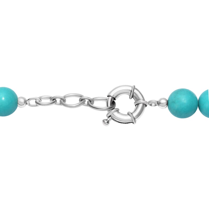 Constituted Howlite 330.00 ctw Beaded Necklace in Platinum Bond 18 Inches