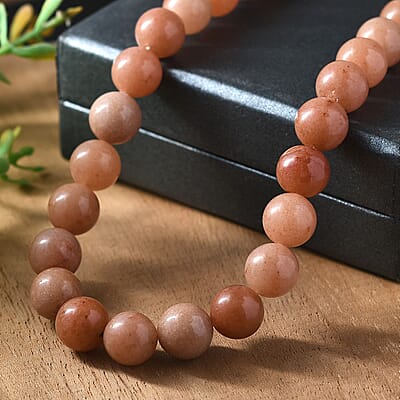 Sunstone 290.00 ctw Beaded Necklace in Platinum Bond 18 Inches