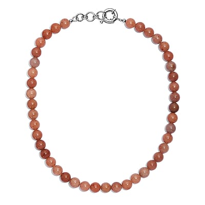 Sunstone 290.00 ctw Beaded Necklace in Platinum Bond 18 Inches