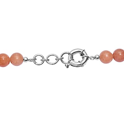 Sunstone 290.00 ctw Beaded Necklace in Platinum Bond 18 Inches