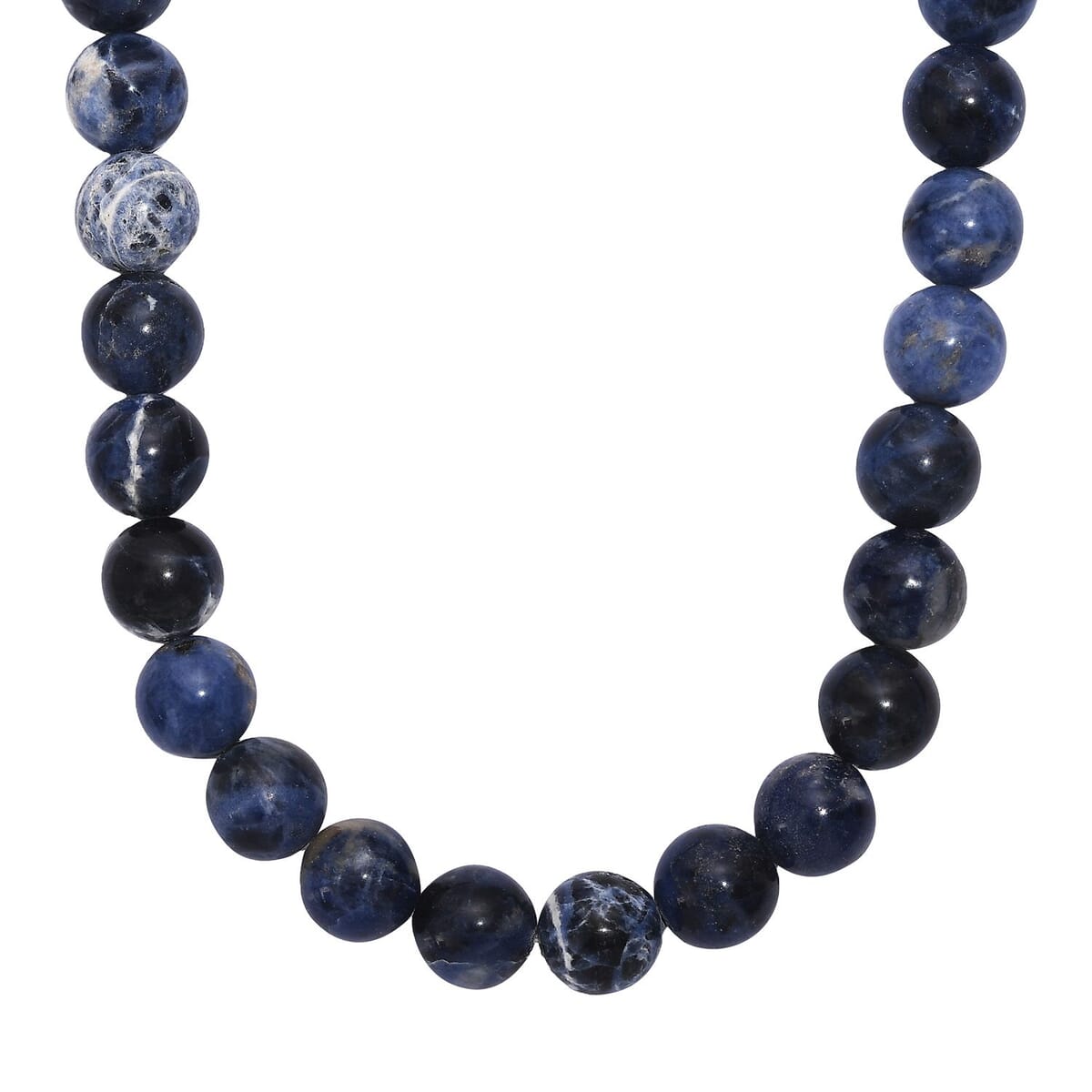 Sodalite 255.00 ctw Beaded Necklace in Platinum Bond 18 Inches image number 0