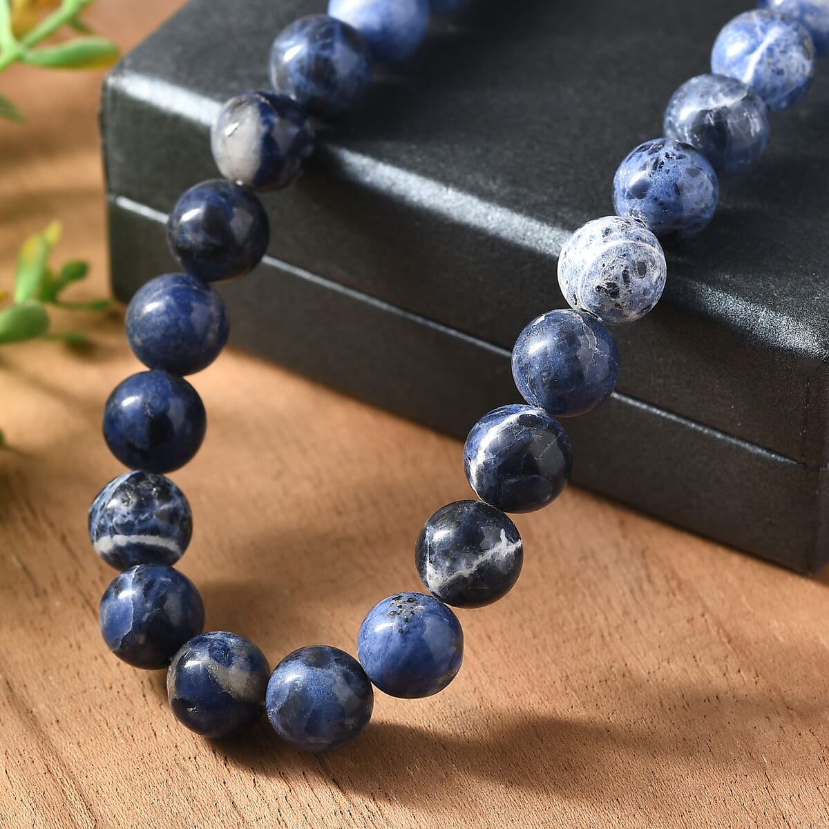 Sodalite 255.00 ctw Beaded Necklace in Platinum Bond 18 Inches image number 1