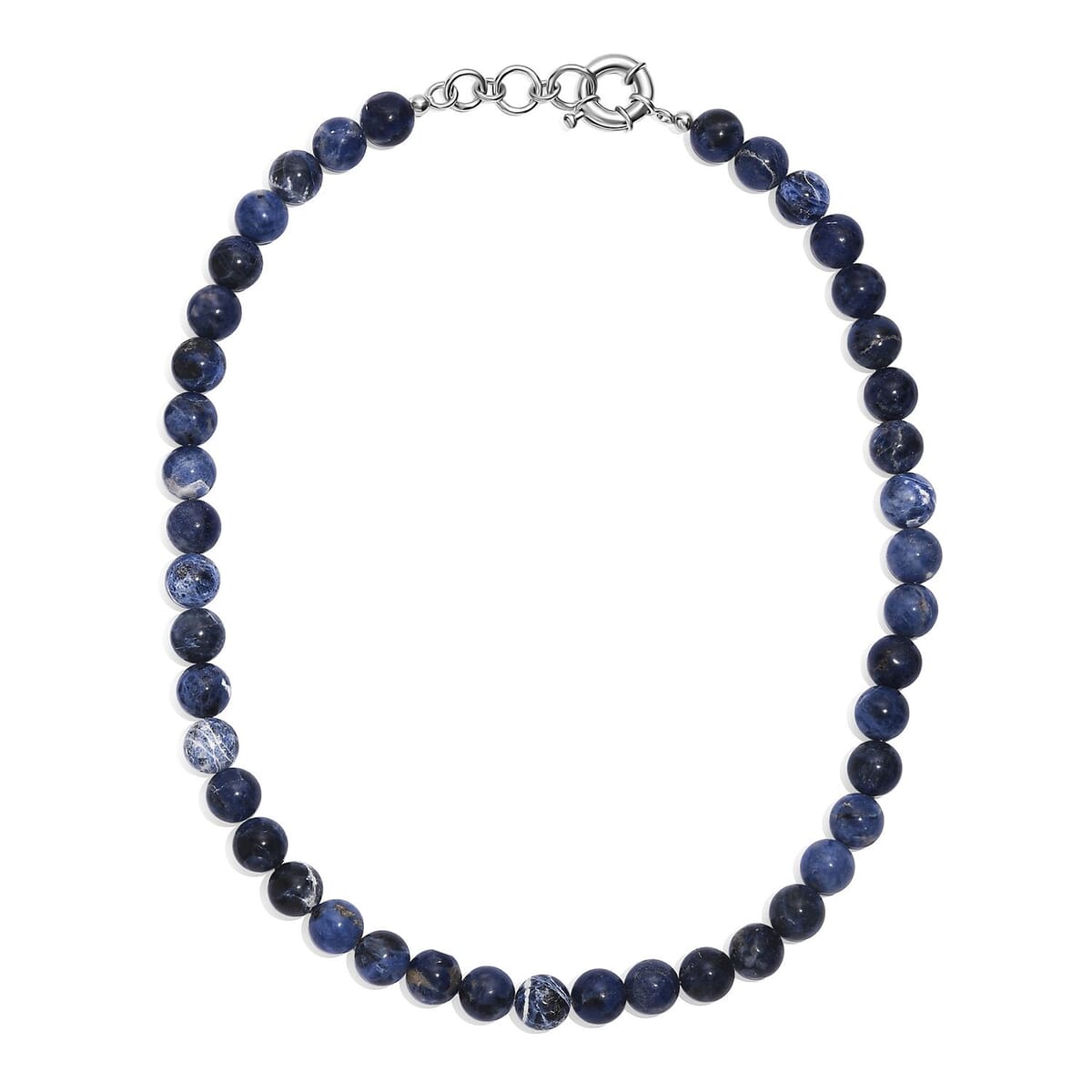 Sodalite 255.00 ctw Beaded Necklace in Platinum Bond 18 Inches image number 3