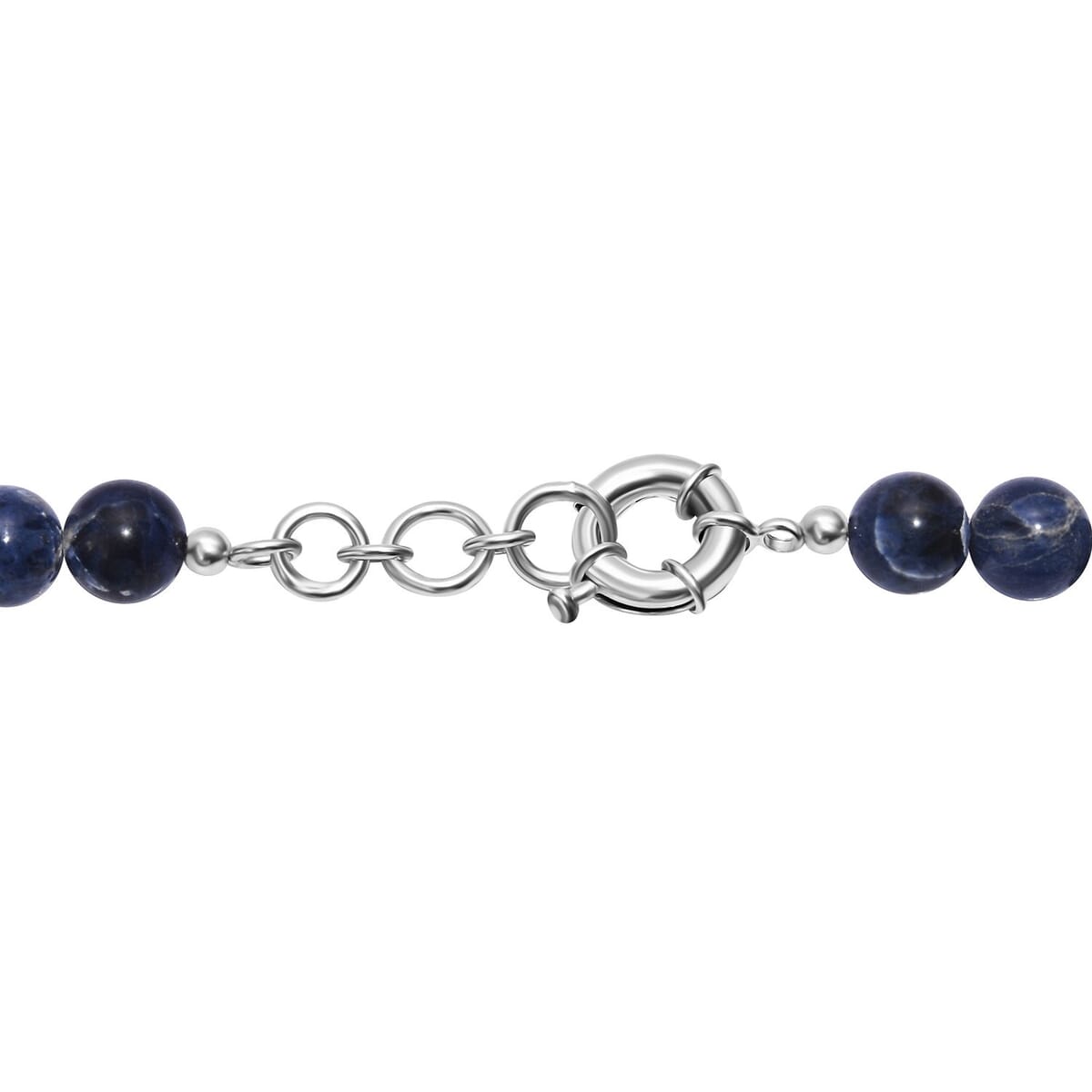 Sodalite 255.00 ctw Beaded Necklace in Platinum Bond 18 Inches image number 4