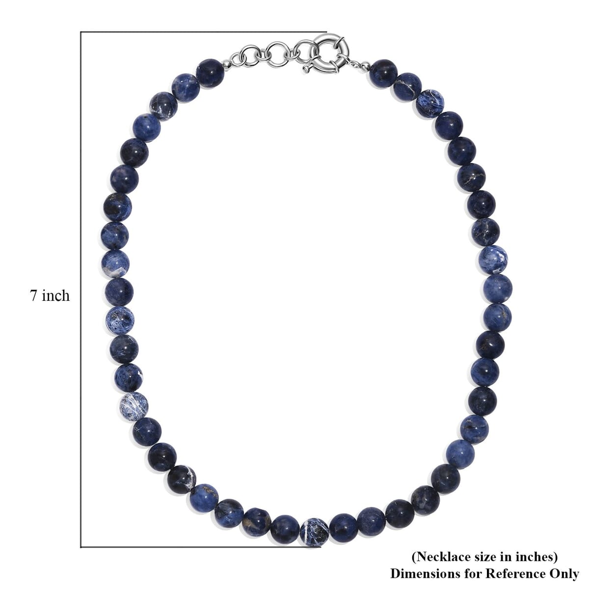 Sodalite 255.00 ctw Beaded Necklace in Platinum Bond 18 Inches image number 5