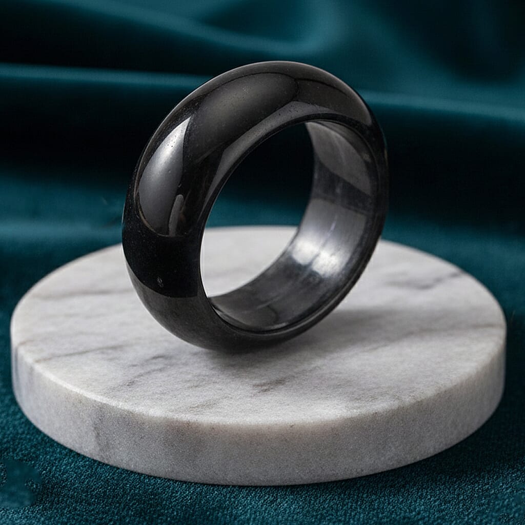 Black Jade 25.00 ctw Band Ring (Size 5.0)