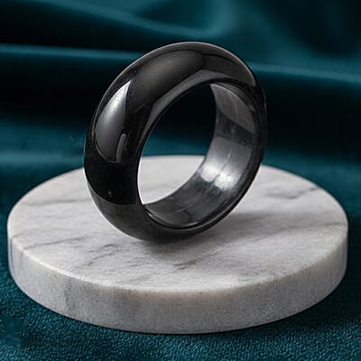 Black Jade 25.00 ctw Band Ring (Size 5.0)