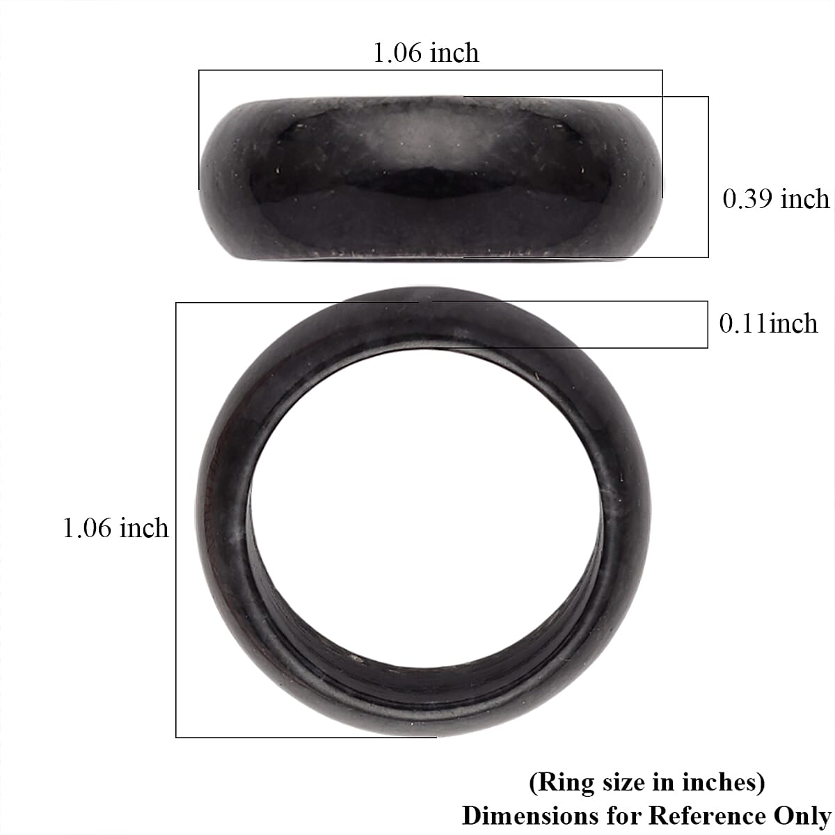 Black Jade 25.00 ctw Band Ring (Size 5.0)