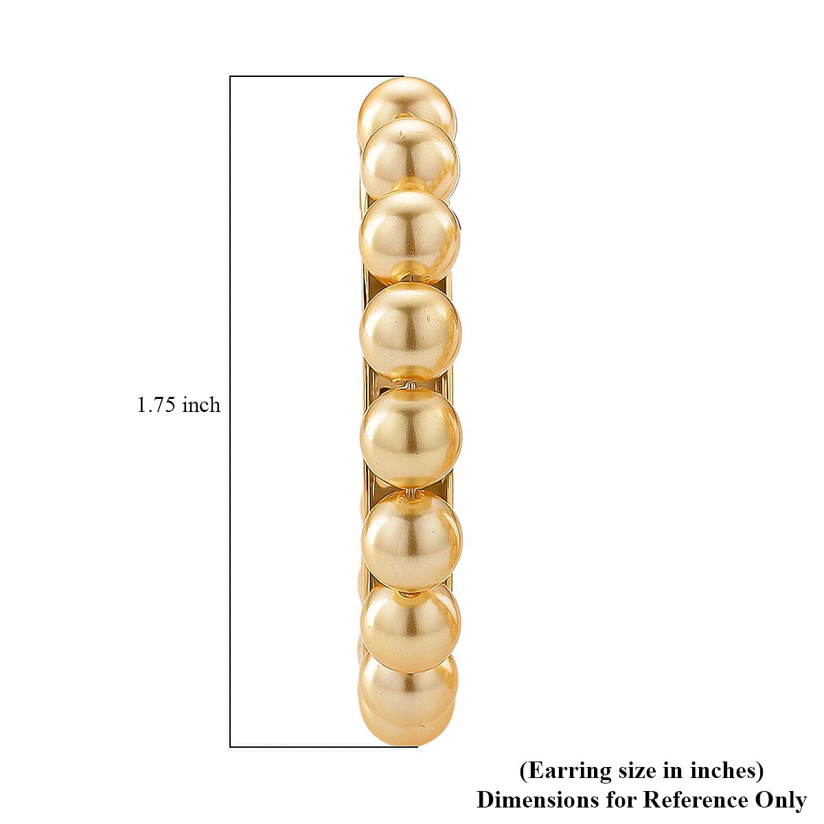 Golden Color Shell Pearl Hoop Earrings in Goldtone and ION Plated YG Stainless Steel image number 5