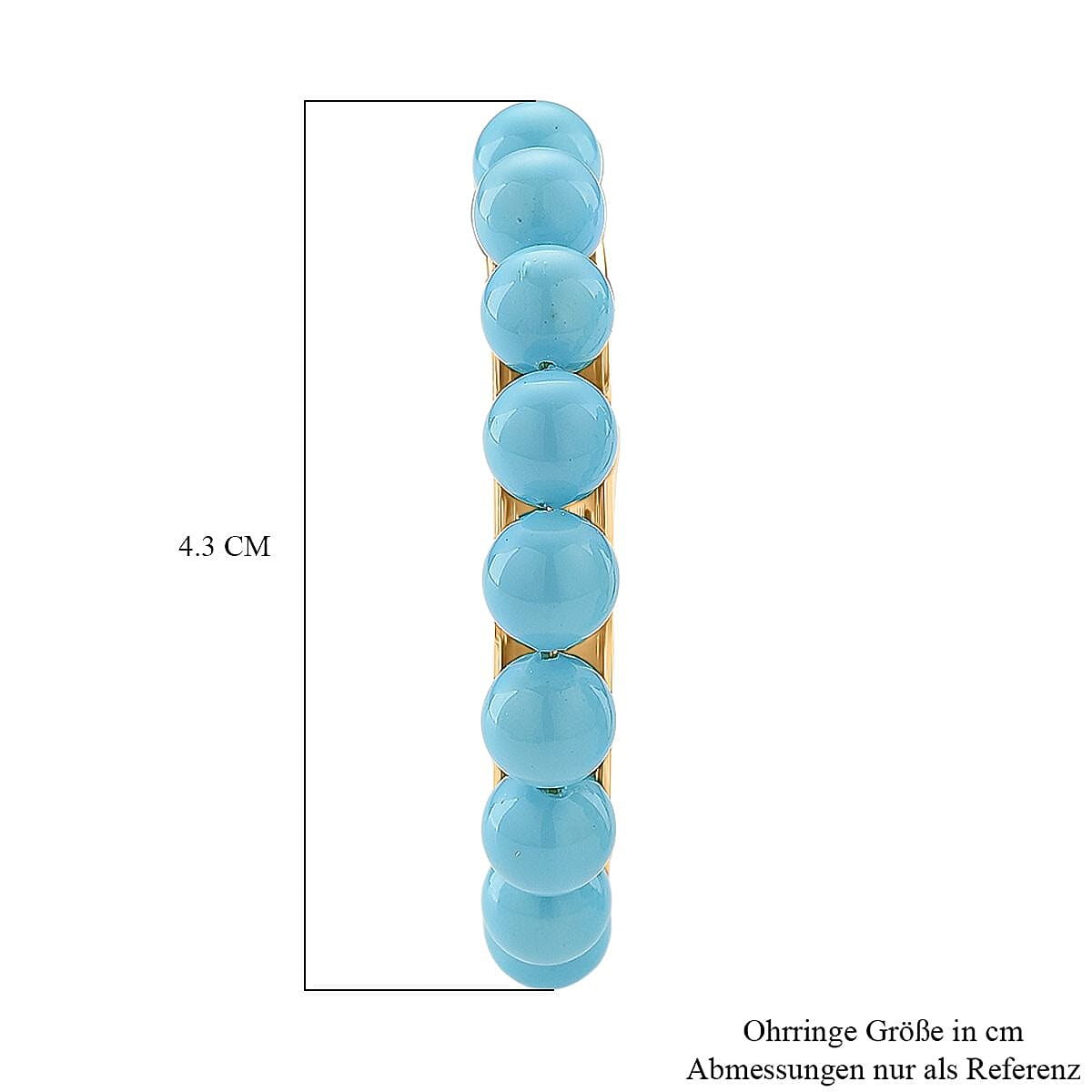 Doorbuster Sleeping Beauty Color Shell Pearl Hoop Earrings in Goldtone and ION Plated YG Stainless Steel image number 5