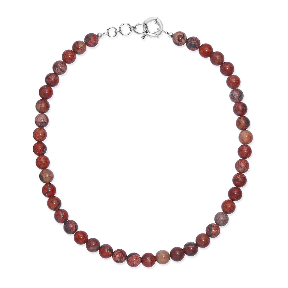 Multi Jasper 300.00 ctw Beaded Necklace in Platinum Bond 18 Inches image number 3