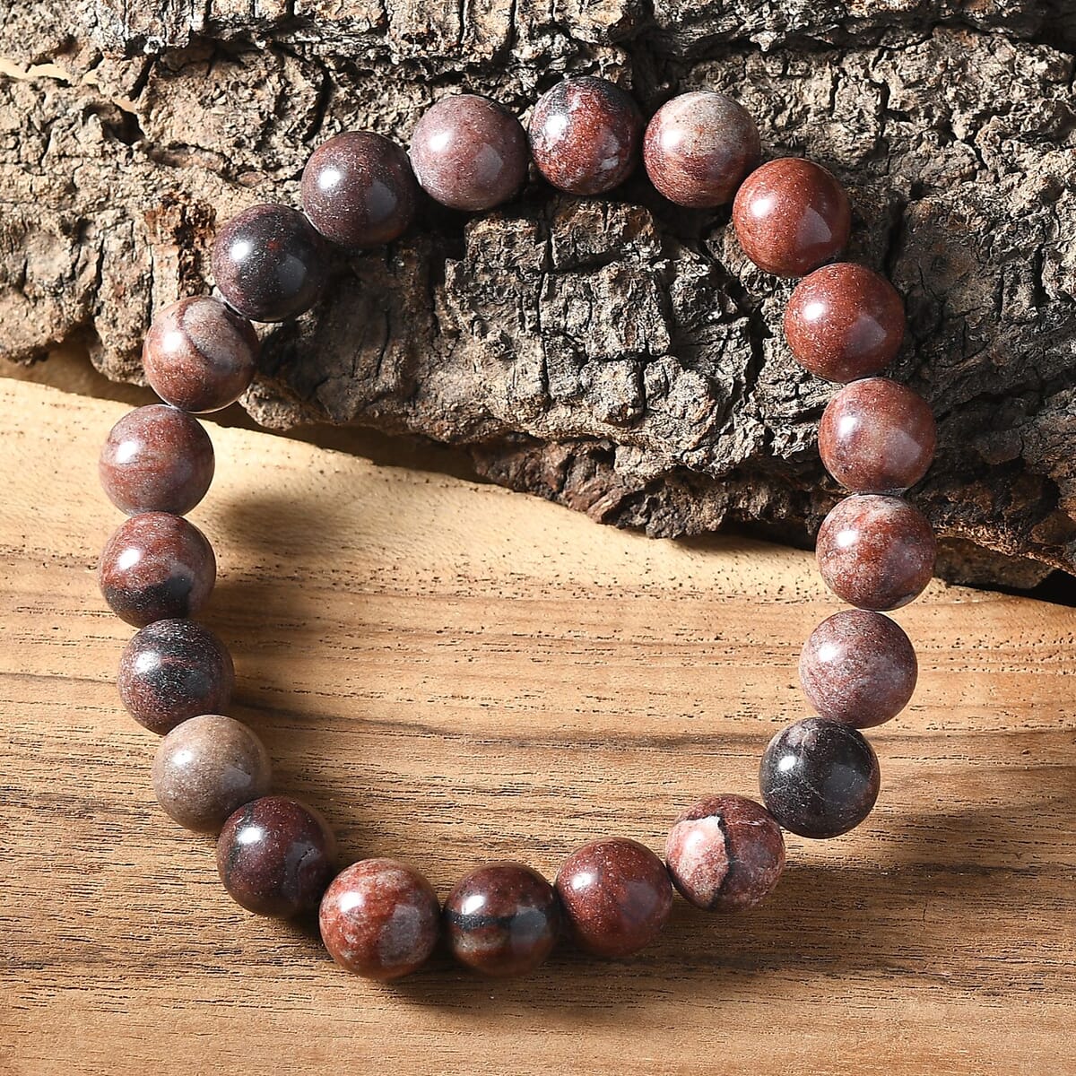 Multi Jasper 150.00 ctw Beaded Stretch Bracelet image number 1