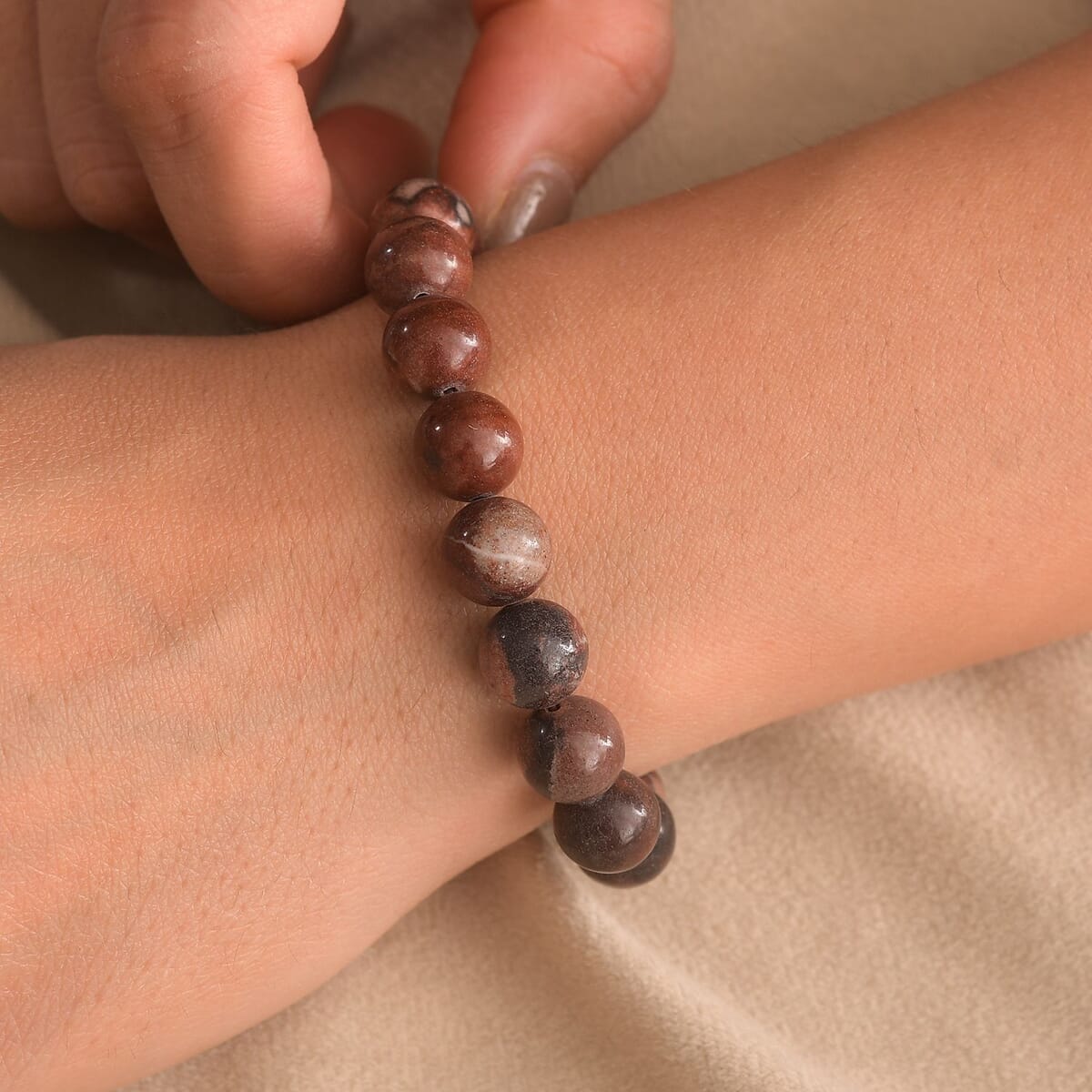 Multi Jasper 150.00 ctw Beaded Stretch Bracelet image number 2