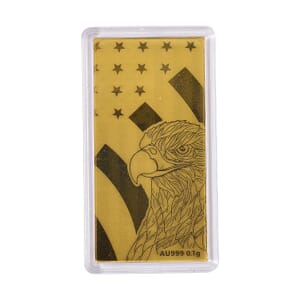 24K Gold Patriotic Golden Eagle Emboss Sheet 55x30mm 0.10 Grams