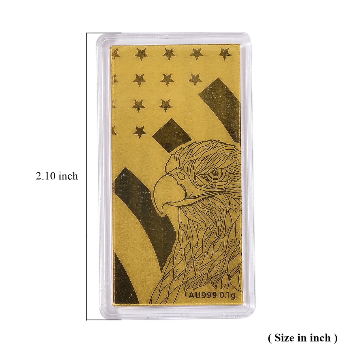 24K Gold Patriotic Golden Eagle Emboss Sheet 55x30mm 0.10 Grams image number 4