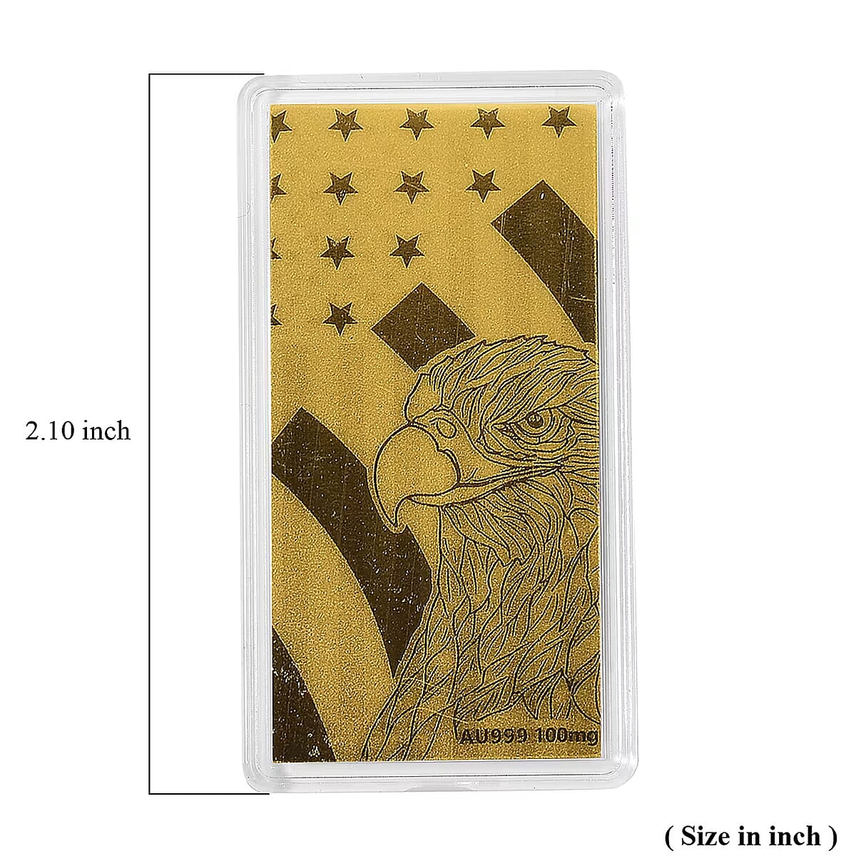24K Gold Patriotic Golden Eagle Embossed Sheet 55x30mm 100mg image number 5